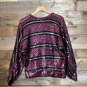 Fun vintage sequin batwing top